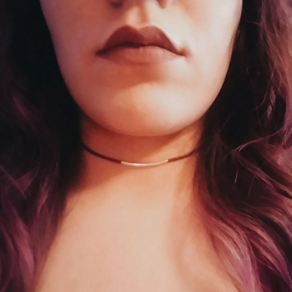 Silver Accent Faux Leather Choker